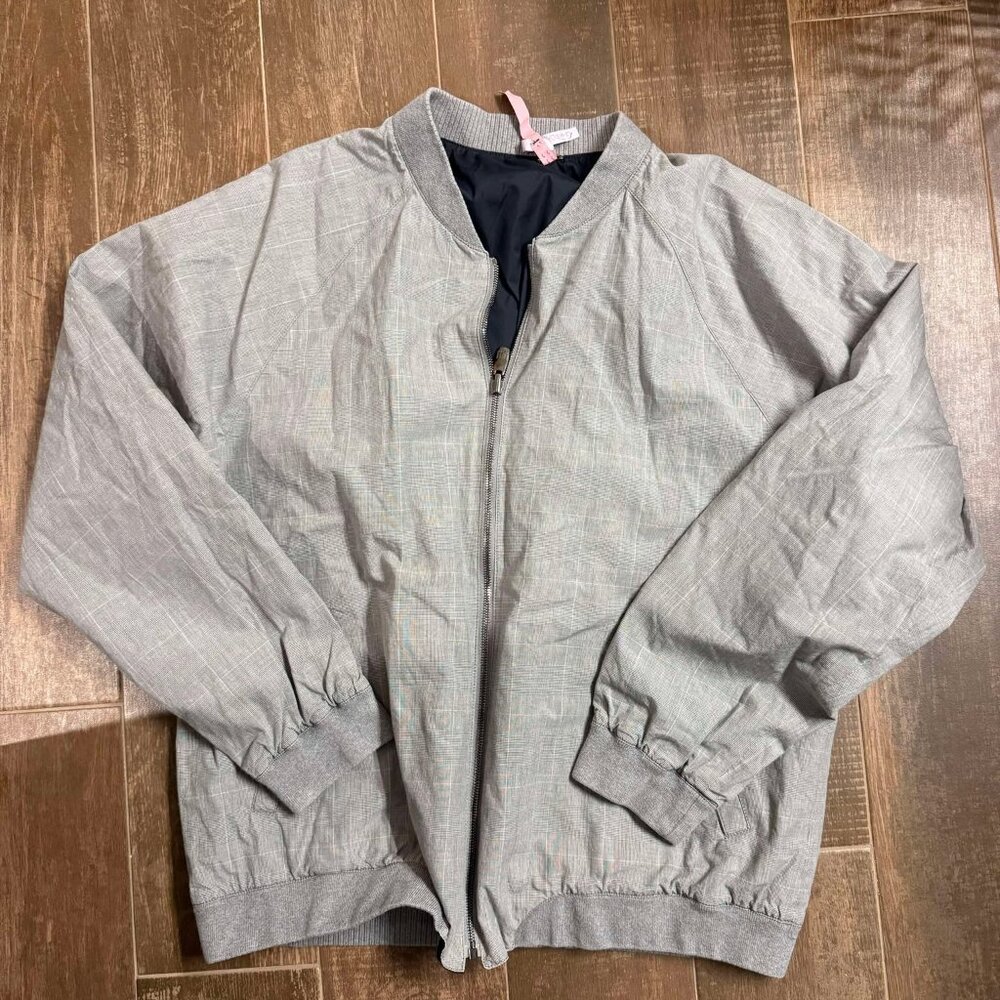 Dunhill L gray bomber jacket